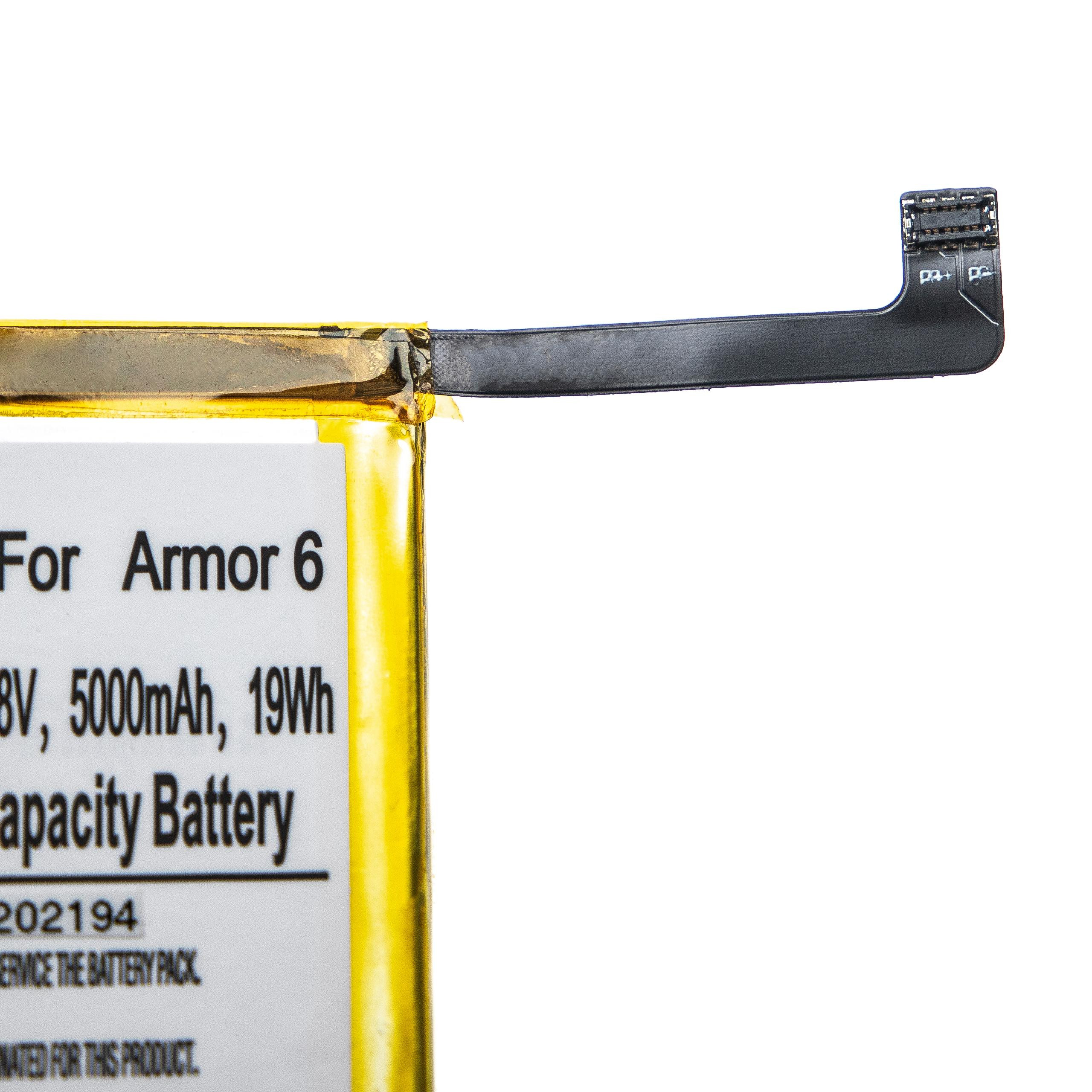 Li-Polymer-Akku inkl. Werkzeug - 5000mAh (3.8V) für Ulefone Armor 6 Handy, Smartphone, Telefon wie Armor6