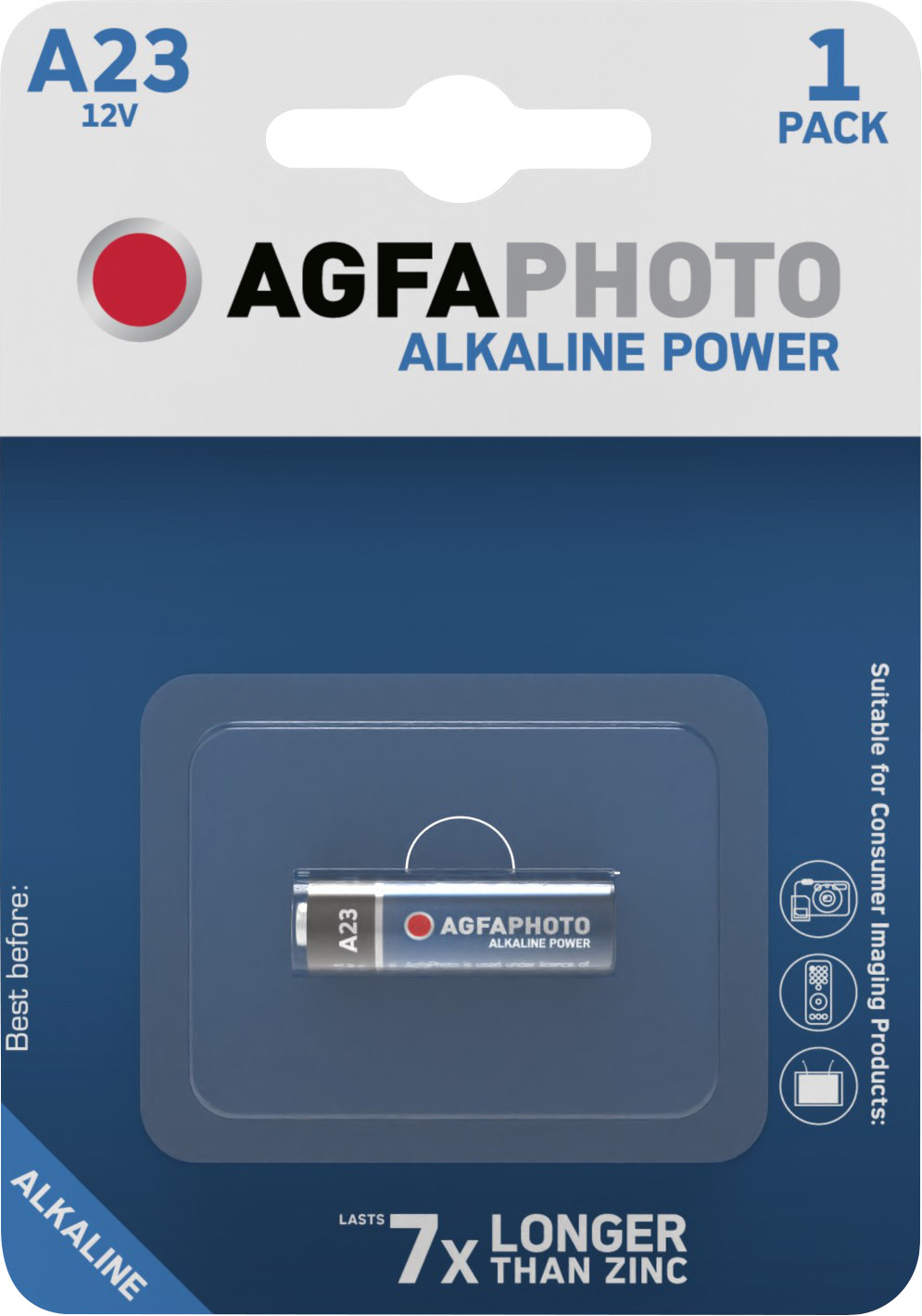 Agfaphoto Batterie Alkaline, MN21, V23GA, 12V Power, Retail Blister (1-Pack)