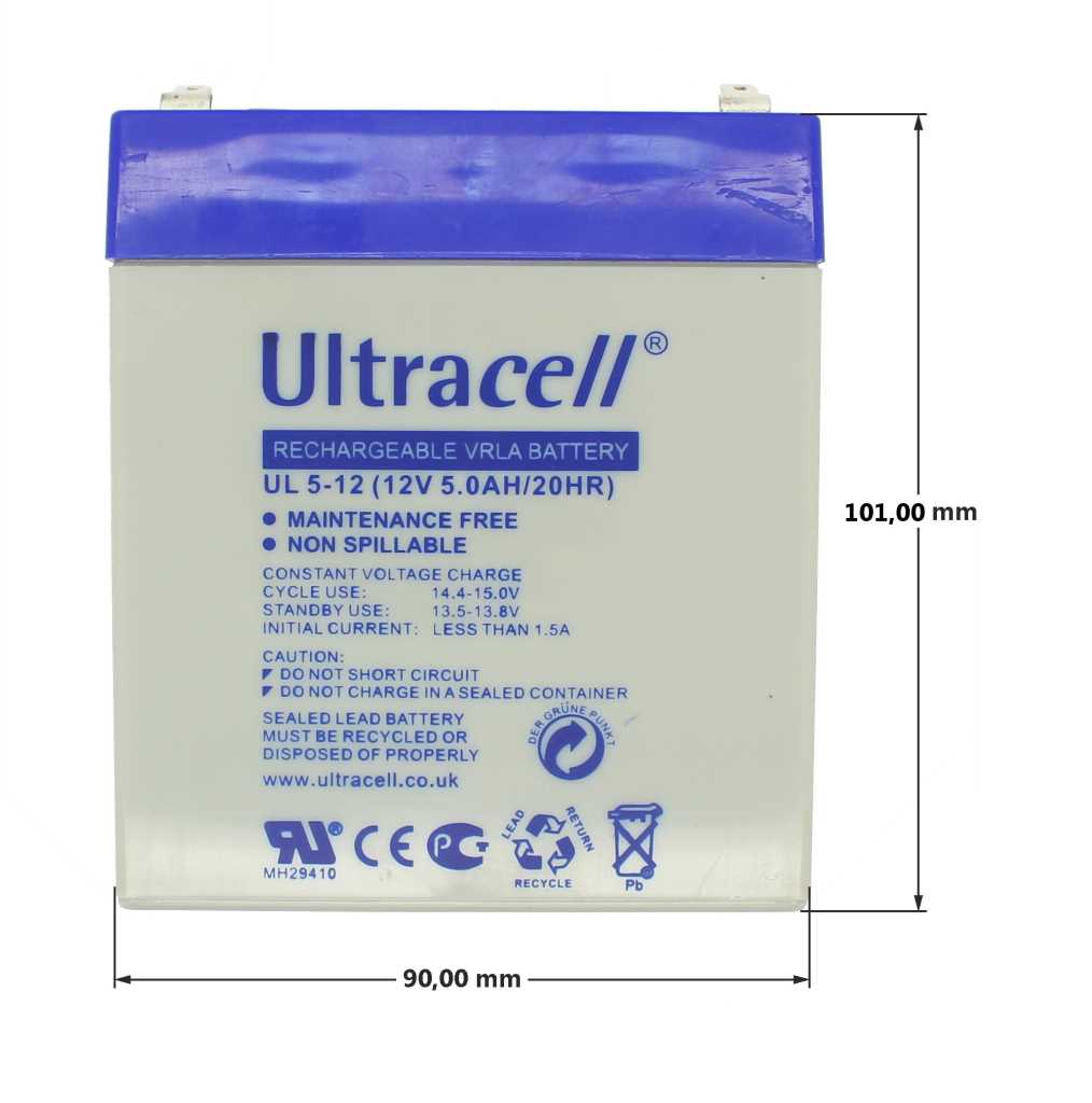 Ultracell UL5-12 12V 5Ah Bleiakku AGM Blei Gel Akku