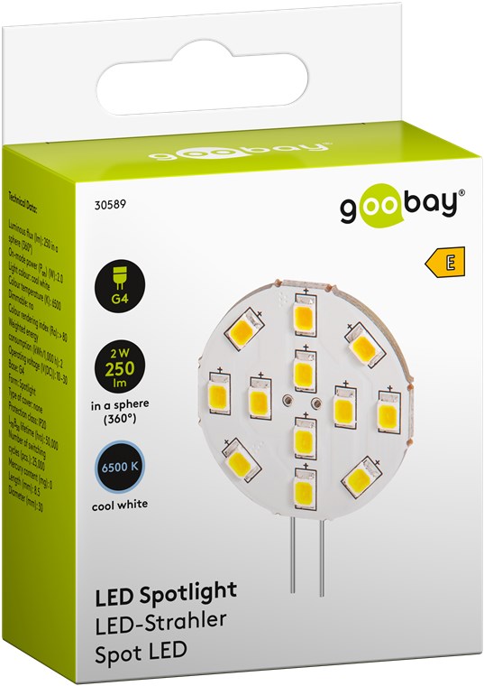 Goobay LED Strahler, 2 W - Sockel G4, ersetzt , kaltweiß, nicht dimmbar