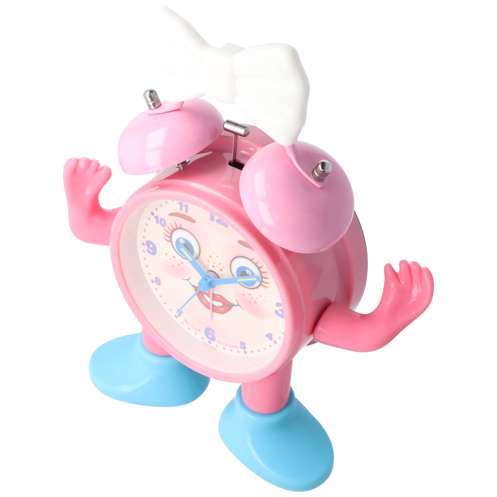 ABC spielerisch die Uhrzeit lernen, Miss Ticki der Kinderwecker pink weiß, inklusive Batterie