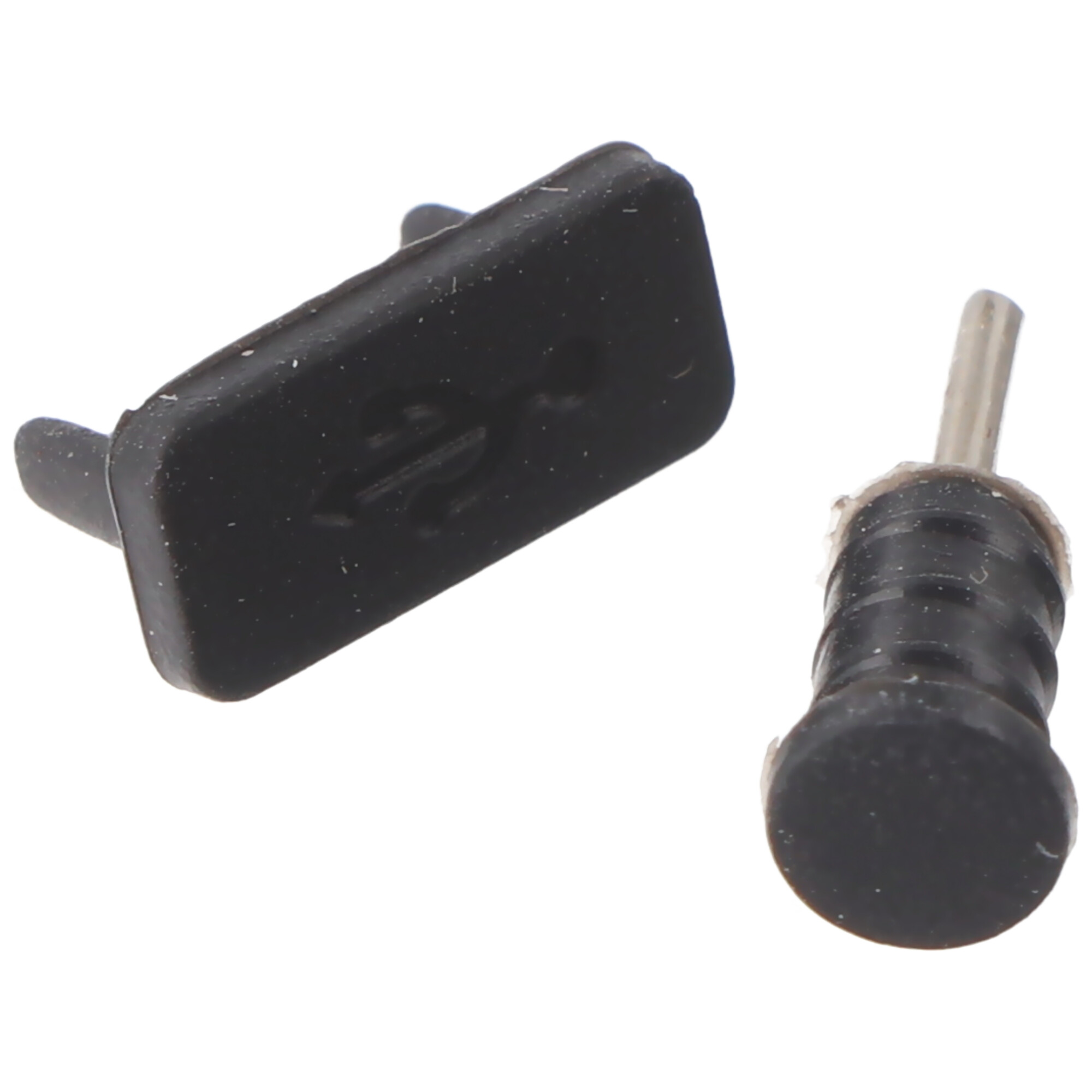 AccuCell Staubschutz-Kappen Set für USB Type C (USB-C) & Kopfhörer-Anschluss schwarz