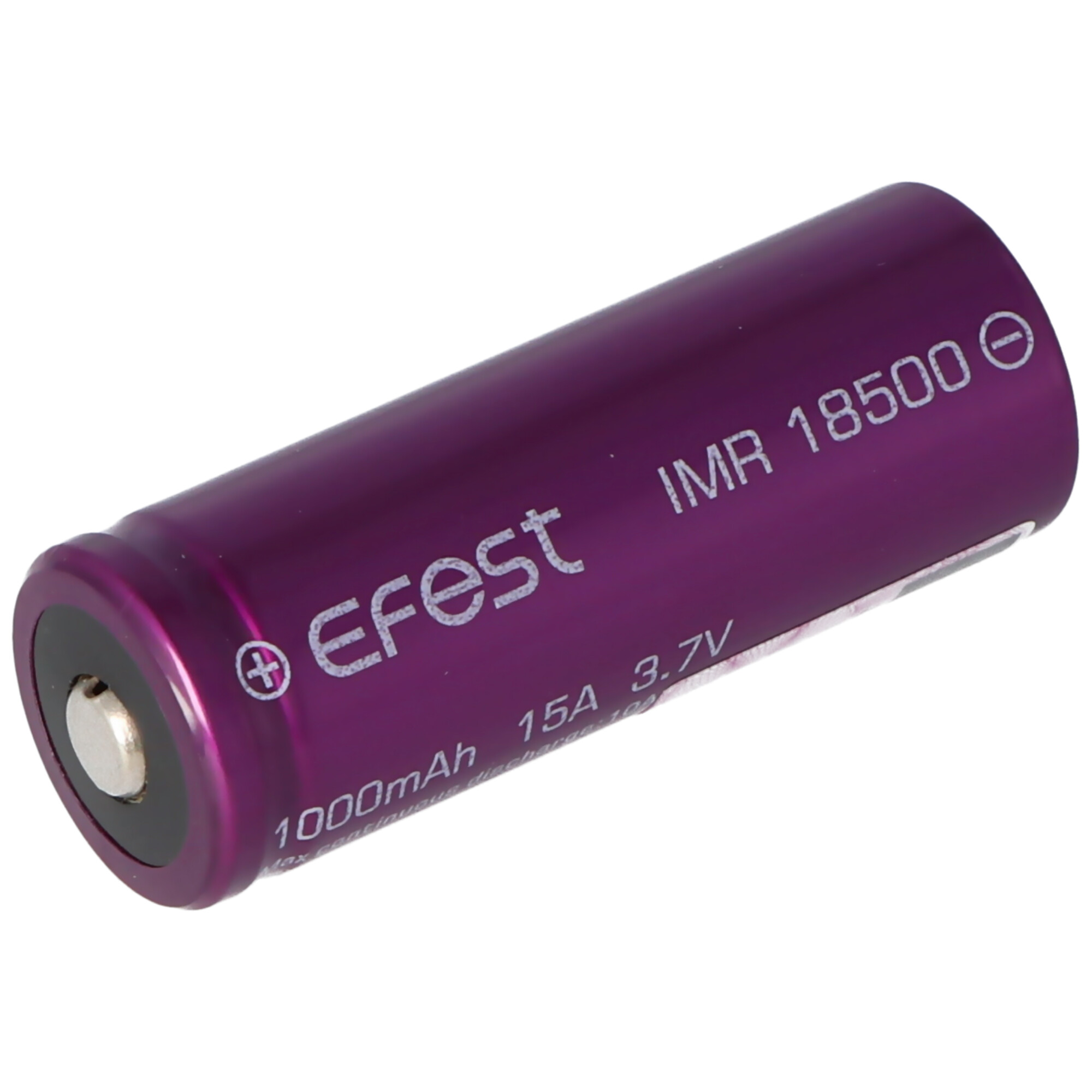 Efest Purple IMR18500, 1000mAh 3,7V, 50.10x19,3mm, Button Top, ungeschützt