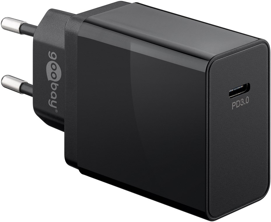 Goobay USB-C™ PD (Power Delivery) Schnellladegerät (25W) schwarz - geeignet für Geräte mit USB-C™ (Power Delivery) wie z.B. Samsung Galaxy S21, S20