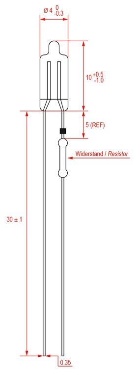 Goobay Mini-Pisello Subminiatur-Glimmlampe, 0,25 W - Cable Strand, 230 V (AC), 1,4 mA