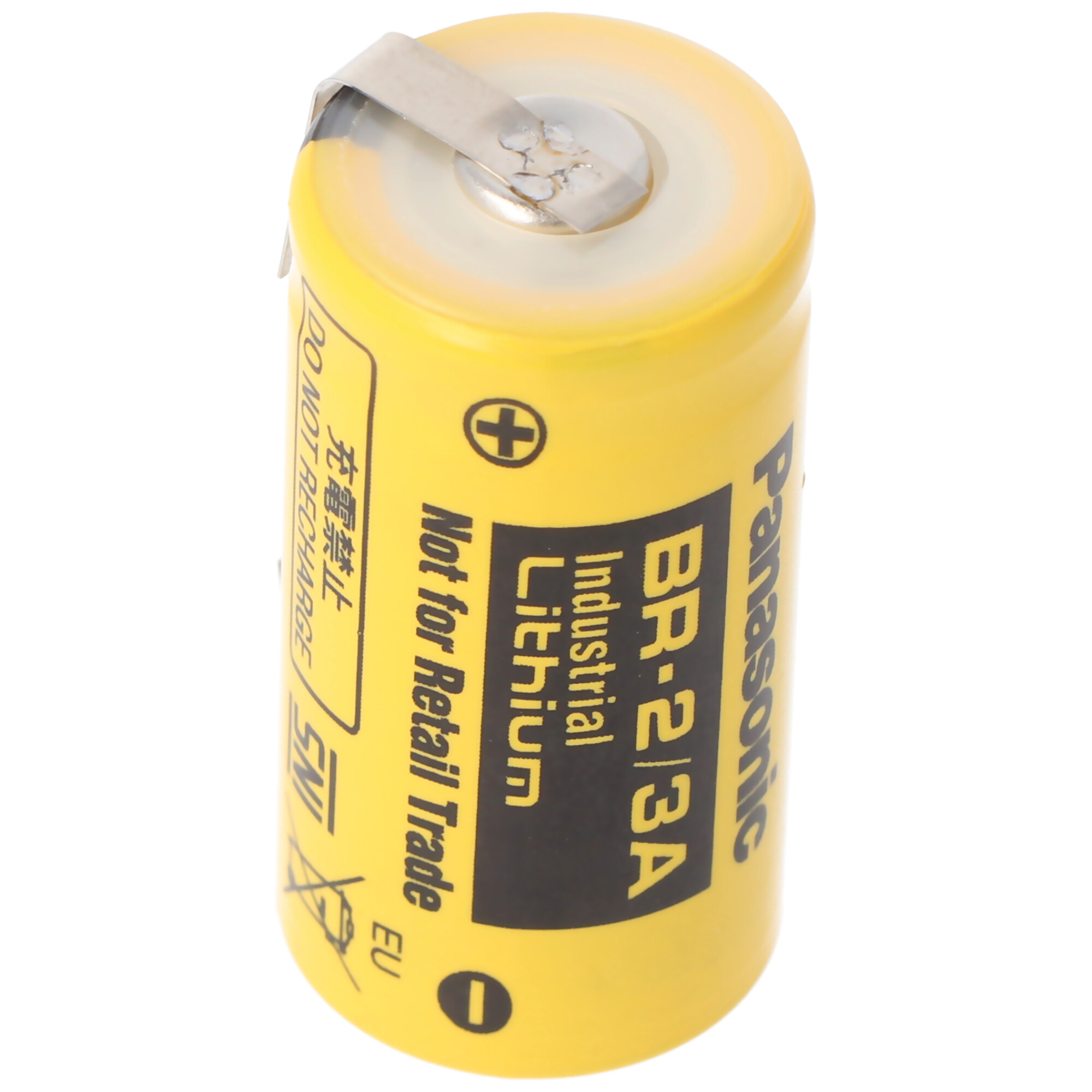 BR-2/3 A Panasonic Lithium Batterie 3,0 Volt mit Lötfahnen in U-Form