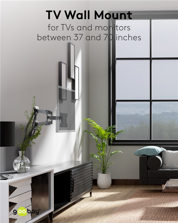 Goobay TV-Wandhalterung OLED FULLMOTION (L) - Halterung speziell für OLED-Fernseher von 37 bis 70 Zoll (94-178 cm), vollbeweglich (schwenkbar und neigbar) bis 30 kg