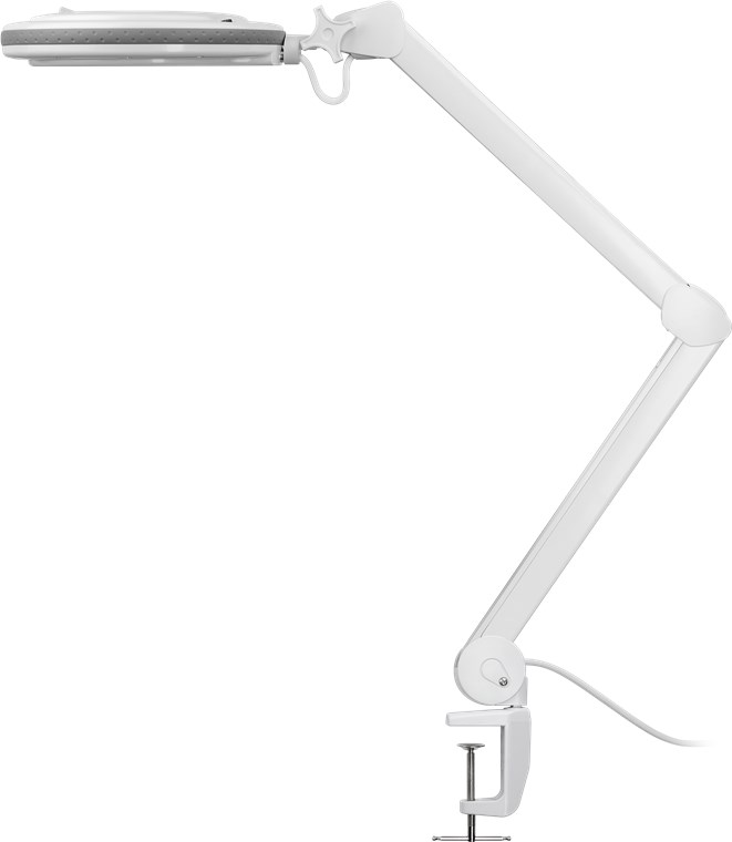 Goobay LED-Klemm-Lupenleuchte, 9 W - 80-730 lm, dimmbar, 127 mm Kristall-Glaslinse, 1,75-fache Vergrößerung, 3 Dioptrien