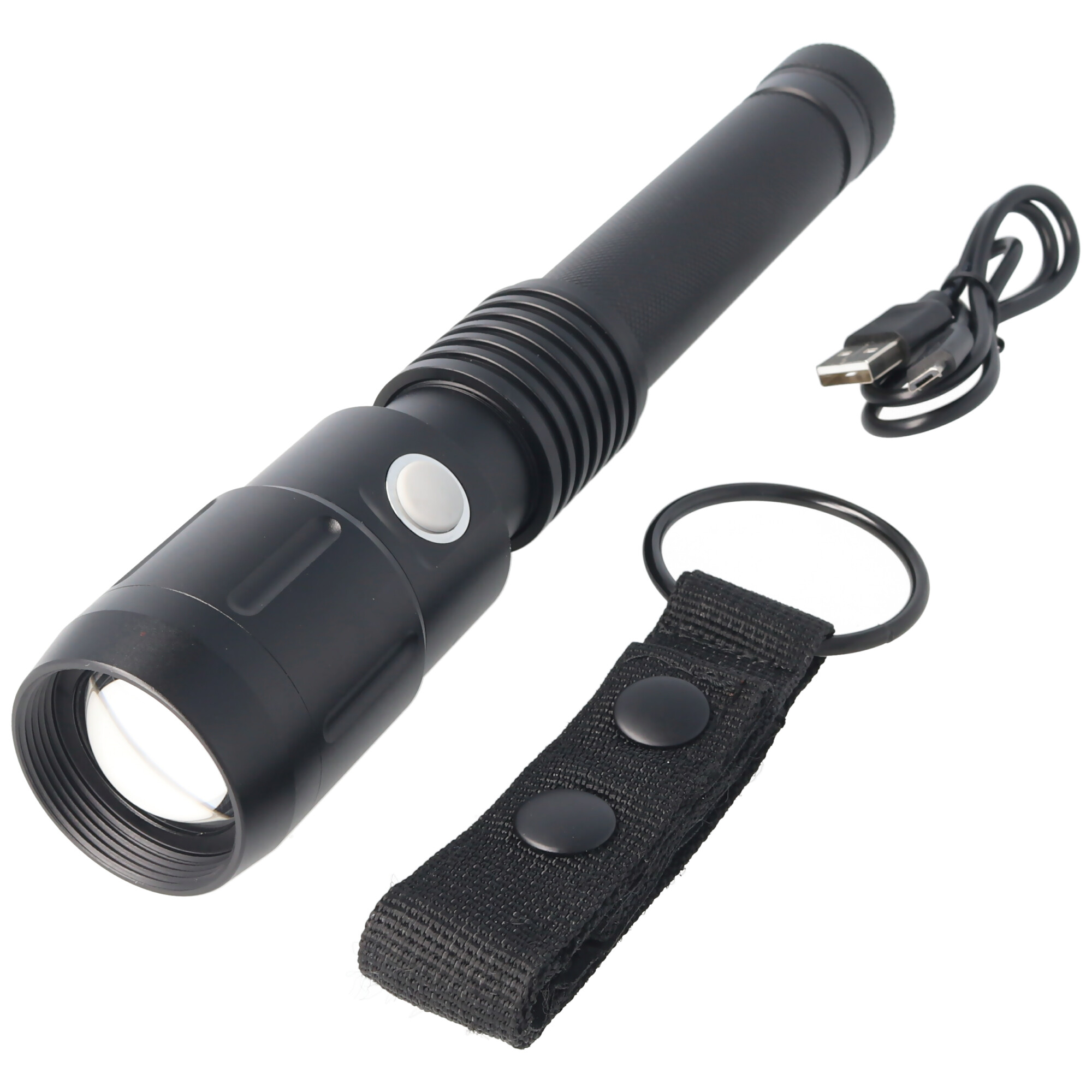 LED Taschenlampe M-FL-006B Maximus 235m Leuchtweite, 1200 Lumen, inklusive 18650 Akku, mit USB Ladefunktion