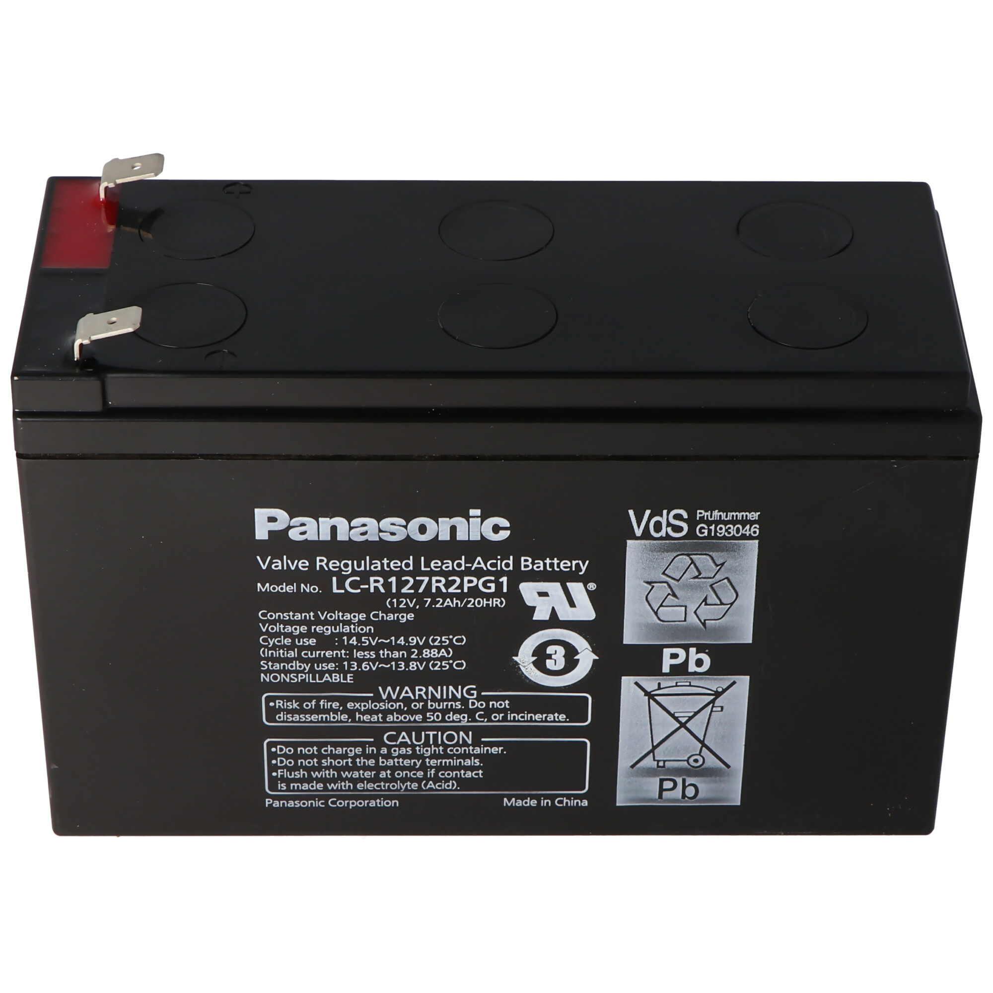 Panasonic LC-R127R2PG1 PB Akku 12 Volt 7,2Ah VDS G193046, 6,3mm