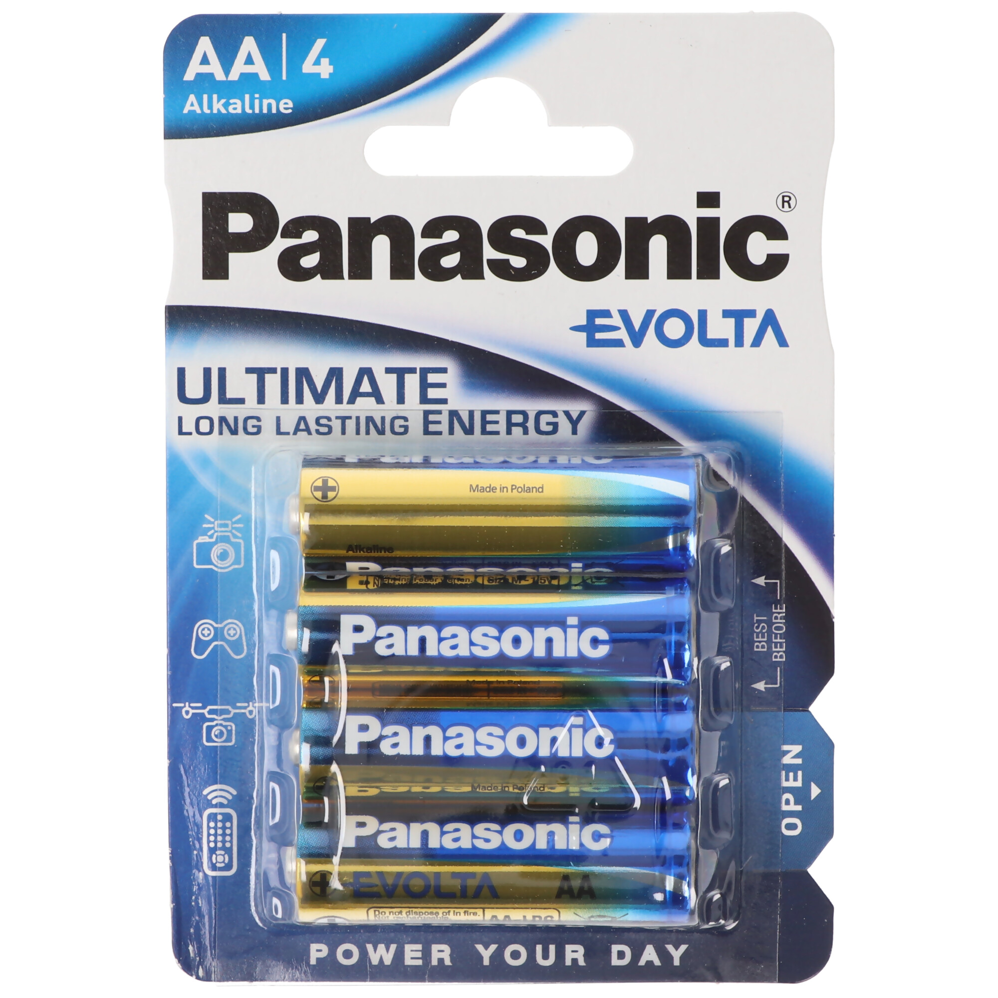4er Blister Panasonic EVOLTA Batterie die neue Alkaline Batterien Mignon/AA