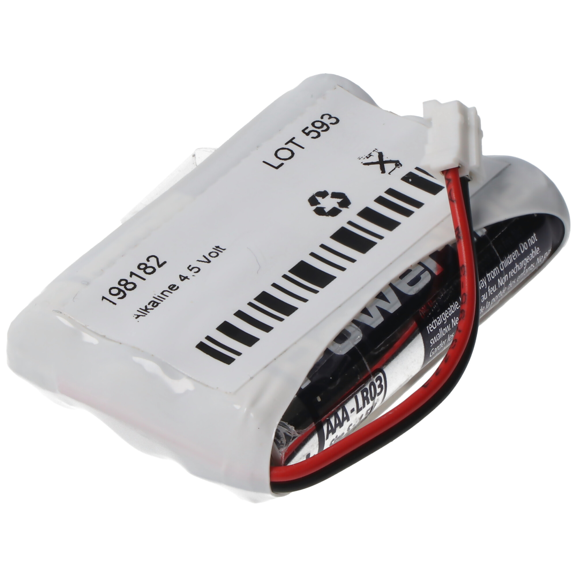 Batteriepack 4,5V F1x3 Micro AAA mit Kabel und Stecker ersetzt Safe-O-Tronic 38400200, Steckertyp ZHR-Serie