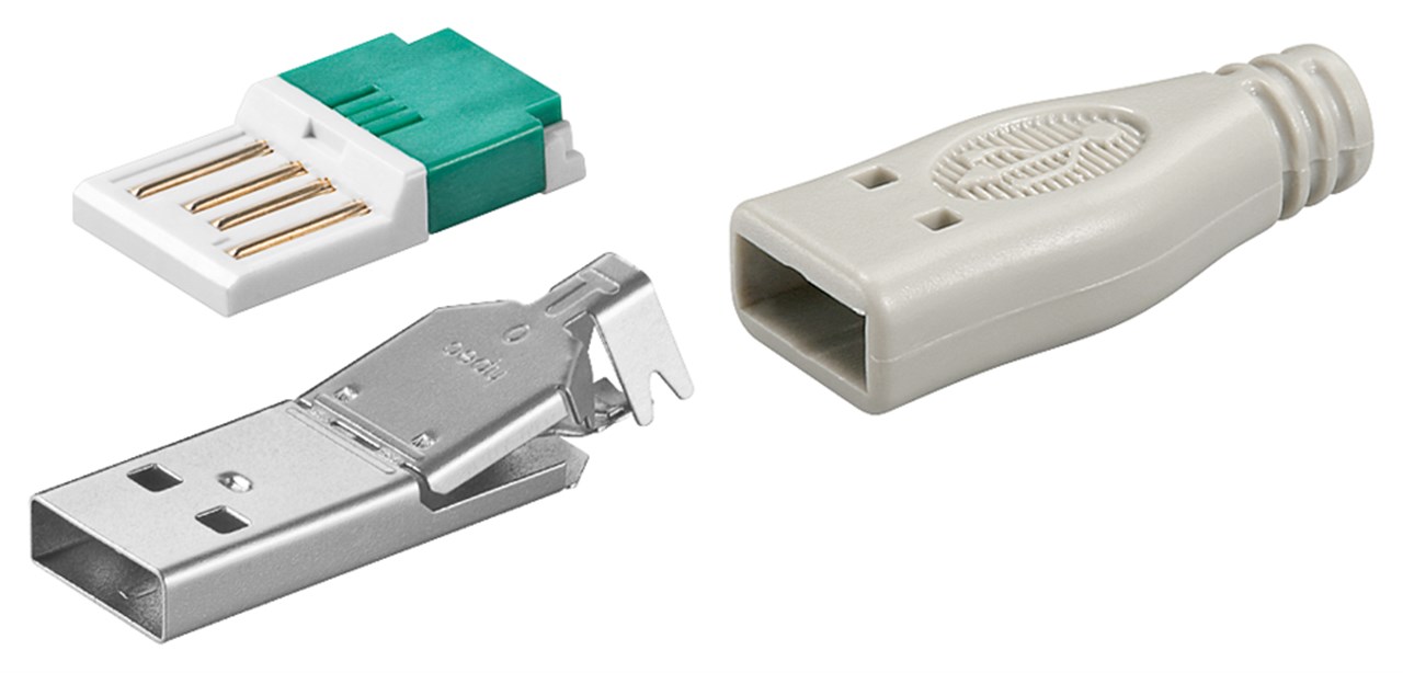 Goobay USB A-Stecker - zur werkzeugfreien Crimp-Montage, ein Stück
