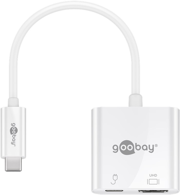 Goobay USB-C™ auf HDMI™ Adapter mit 60 W Power Delivery - erweitert ein USB-C™-Gerät um einen HDMI™-Anschluss.