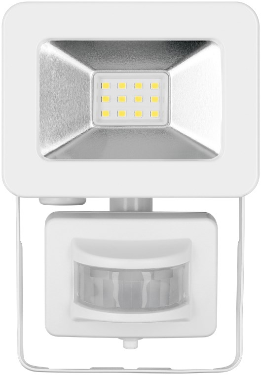 Goobay LED-Außenstrahler, 10 W, mit Bewegungsmelder - mit 850 lm, neutralweißem Licht (4000 K), PIR-Sensor mit ON-/OFF-Funktion und M16-Kabelverschraubung, für den Außeneinsatz geeignet (IP44)