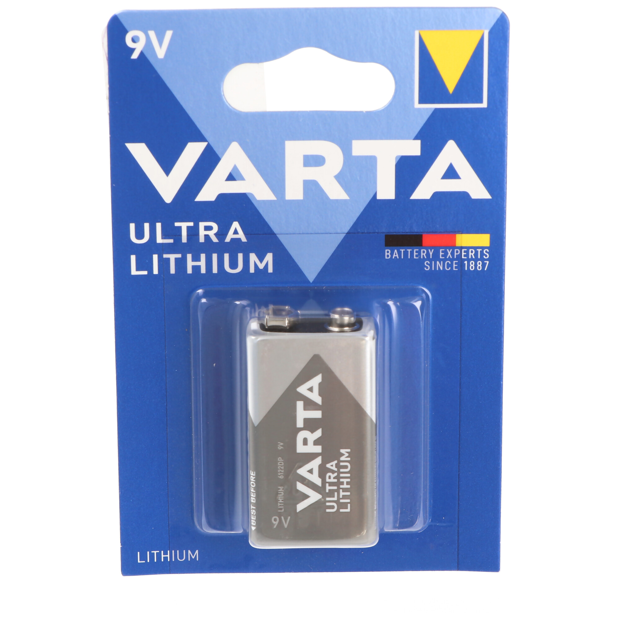 Varta Lithium Batterie 9 Volt, U9VL, 6AM6, Varta 6122 E-Block