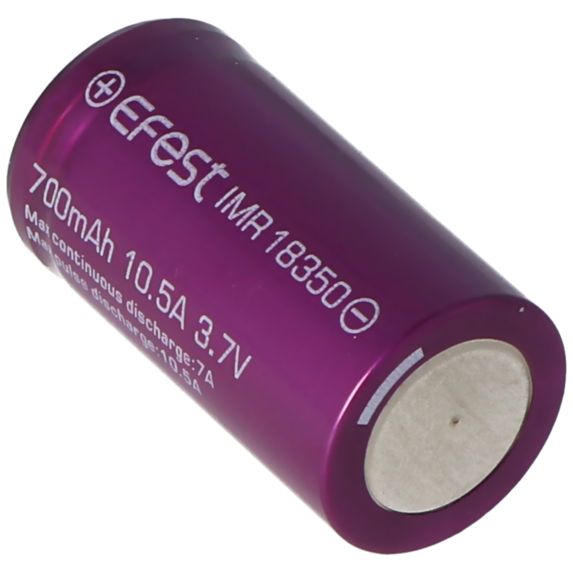 Efest Purple IMR18350 - 700mAh 3,7V Li-Ion-Akku (Pluspol flach)