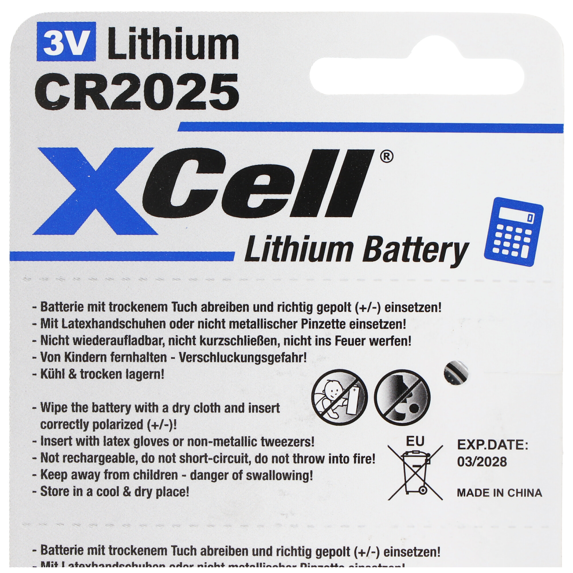 5er-Sparset CR2025 Lithium Batterie 3V, CR2025 Batterien im praktischen 5er Set