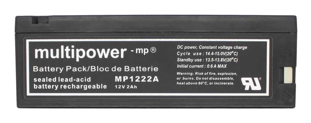 Multipower MP1222A 12V 2,2Ah ersetzt LC-SA122R3BG Bleiakku AGM Blei Gel Akku