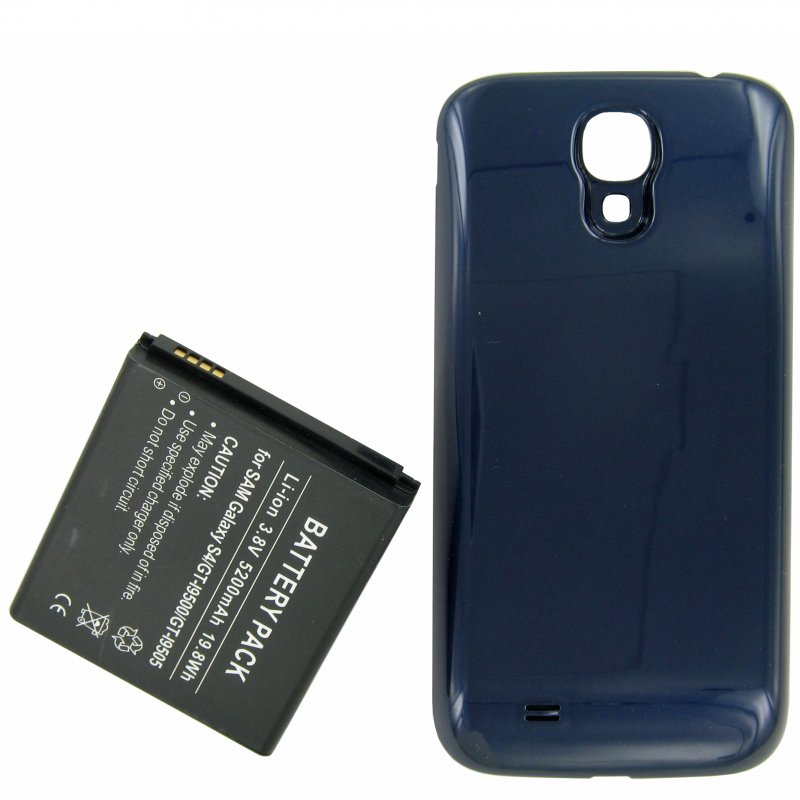 Samsung Galaxy S4, Samsung GT-I9500 Nachbau Akku 5200mAh mit blauem Zusatzdeckel und NFC