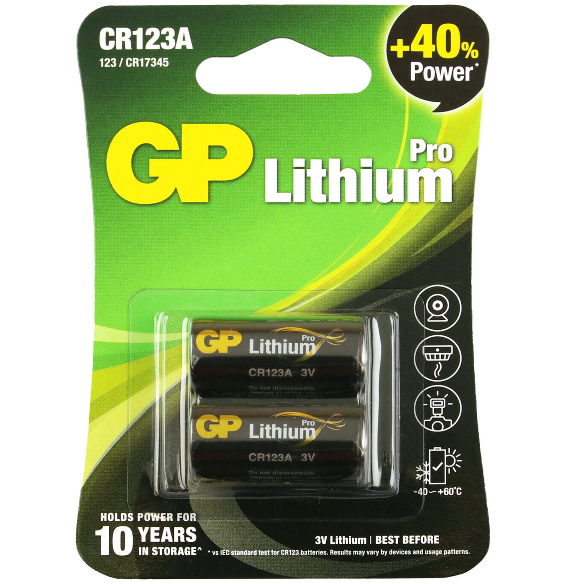 CR123A Batterie GP Lithium Pro 3V 2 Stück