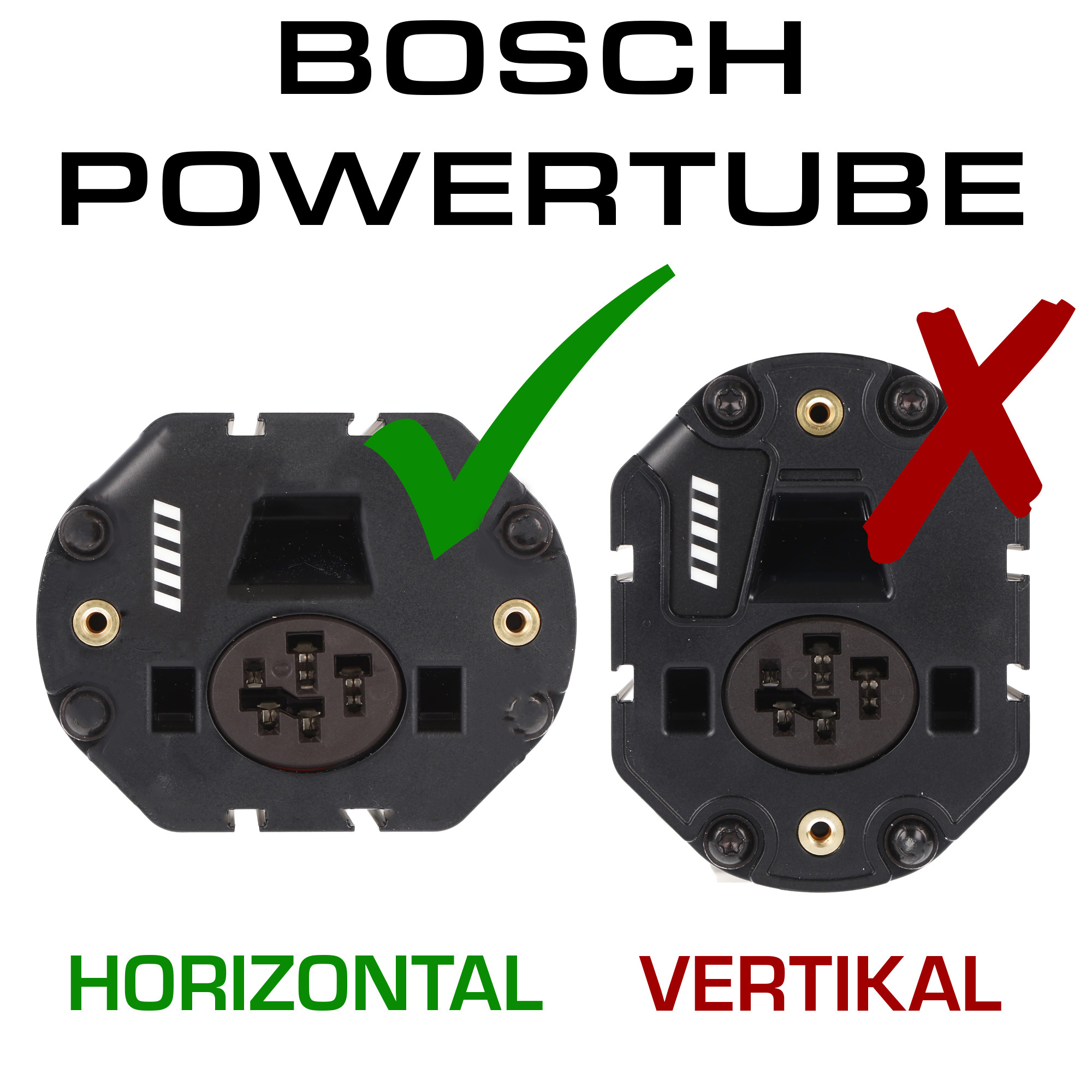 461Wh PowerPack für Bosch Active (Plus) / Performance (CX) 36 V Intube horizontal 36,1cm kurz