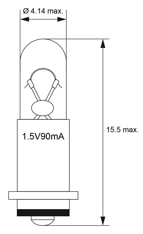 Goobay T1 Subminiatur-Glühlampe, 0,09 W - SM4s/4 (Sub Midget Flange), 1,5 V (DC), 90 mA