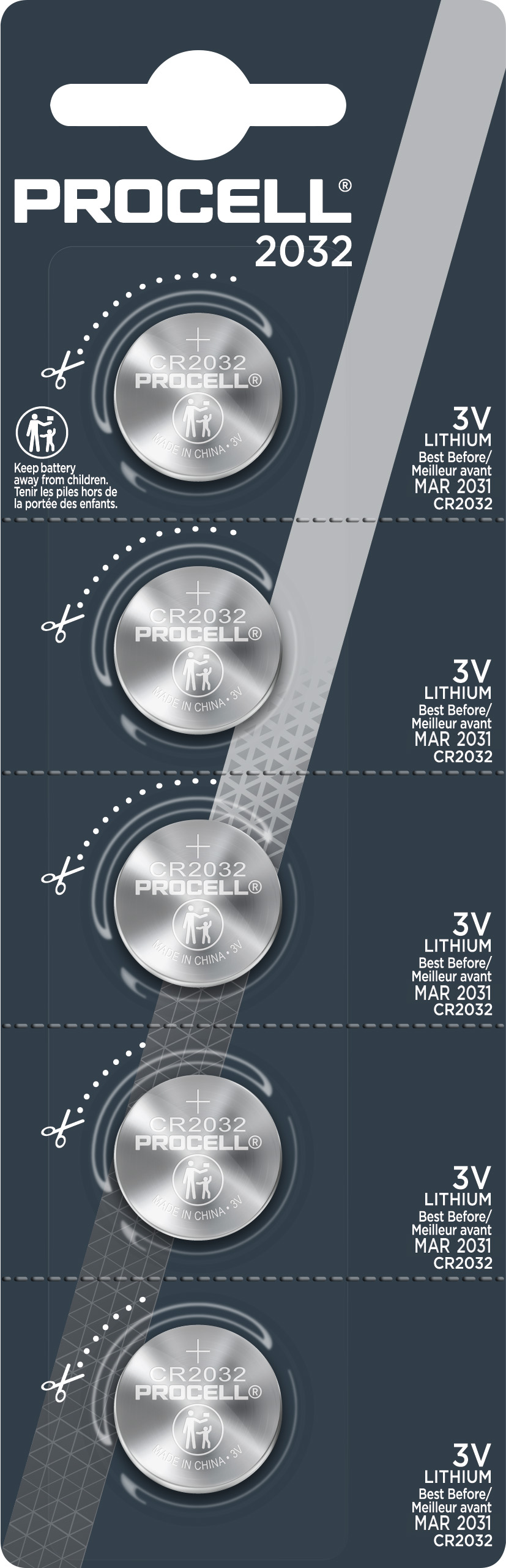 Duracell Batterie Lithium, Knopfzelle, CR2032, 3V Retail Blister (5-Pack)