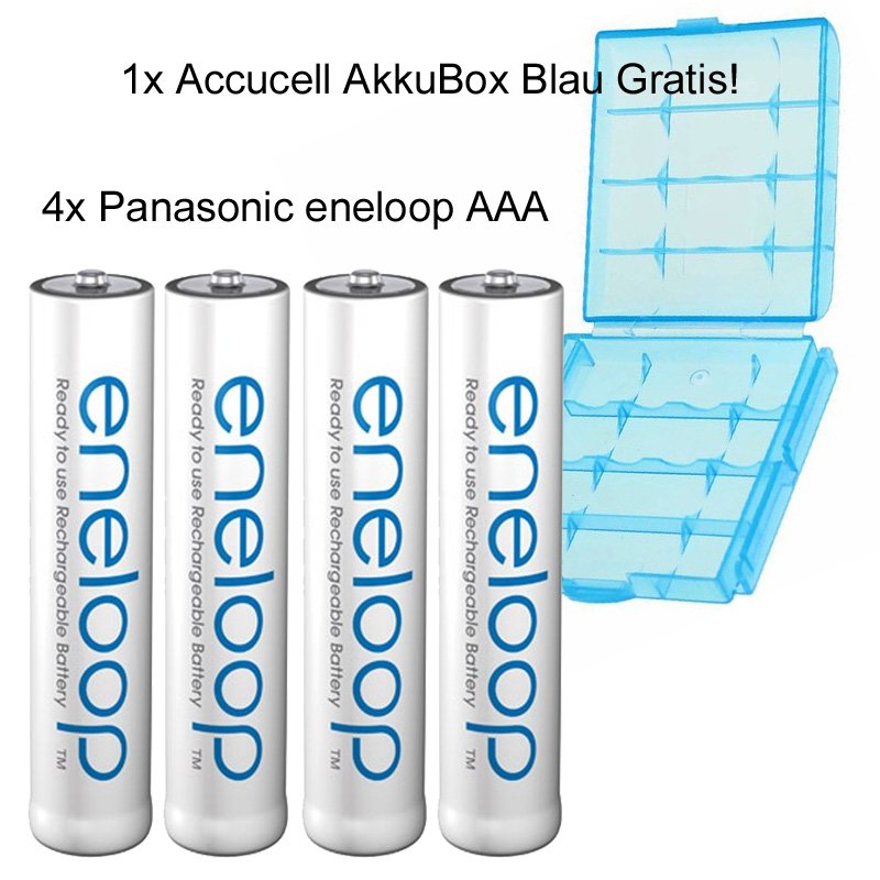 Panasonic eneloop Standardladegerät BQ-CC51H und 4 Stück eneloop Standard AAA Akkus