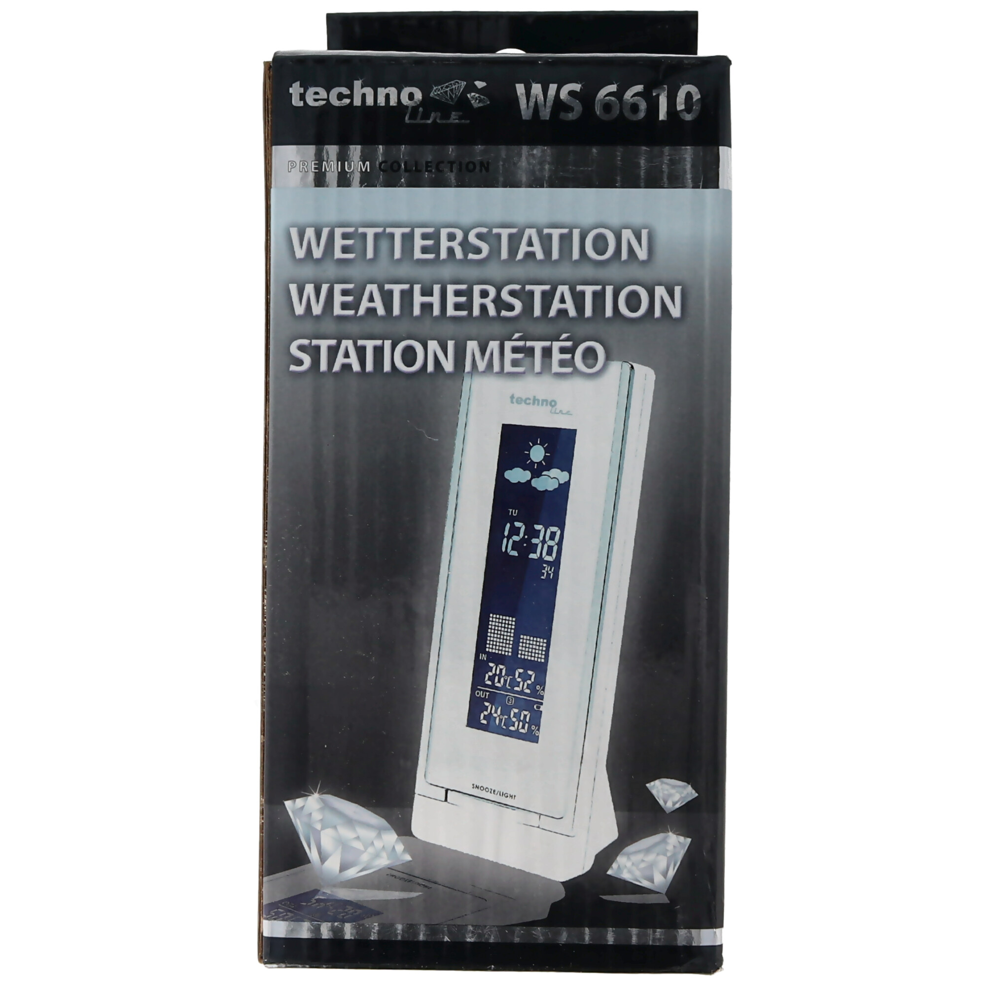 Wetterstation WS6610 mit Luchtfeuchtanzeige für innen und außen und vielen anderen Funktionen