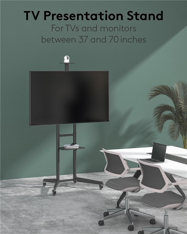Goobay TV-Präsentationsständer Pro (Größe L) - Halterung für Fernseher und Monitore zwischen 37 und 70 Zoll (94-178 cm) bis 50 kg, neigbar