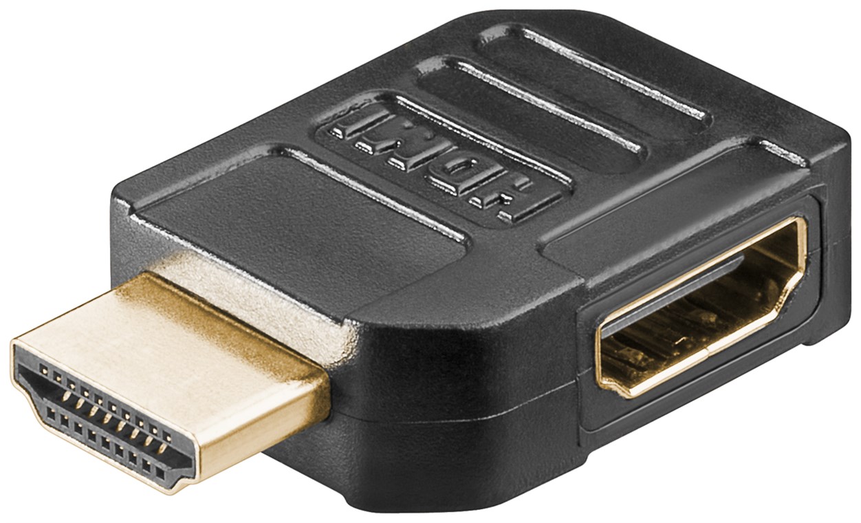 Goobay HDMI™-Adapter, vergoldet - HDMI™-Buchse (Typ A) > HDMI™-Stecker (Typ A) 90°